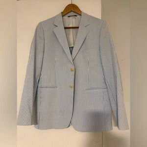 Brooks Brothers Blue and White Striped Blazer